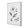 Opal Flower & Butterfly Floral Framed Canvas Wall Art Print - 18"x24"